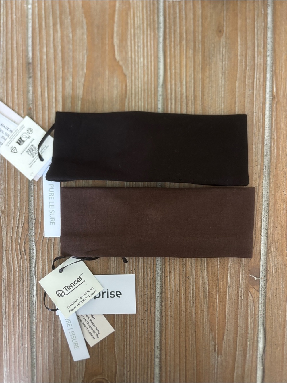 Reprise Pure Leisure Set of Two Brown and Black Knotted Headband